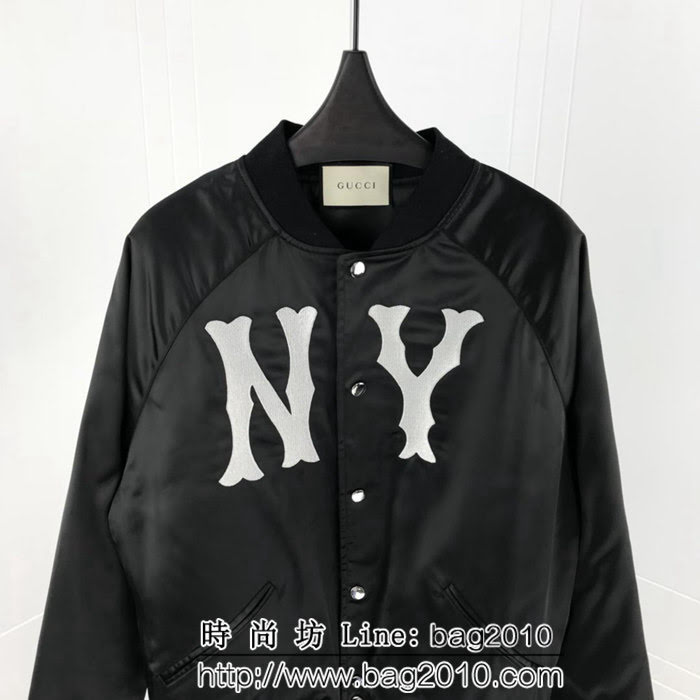 GUCCI古馳 NY系列 18ss秋冬新款 刺繡夾棉外套 情侶款 ydi1352